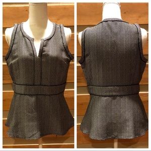 Banana Republic Petite Black & White Polka Dot Top